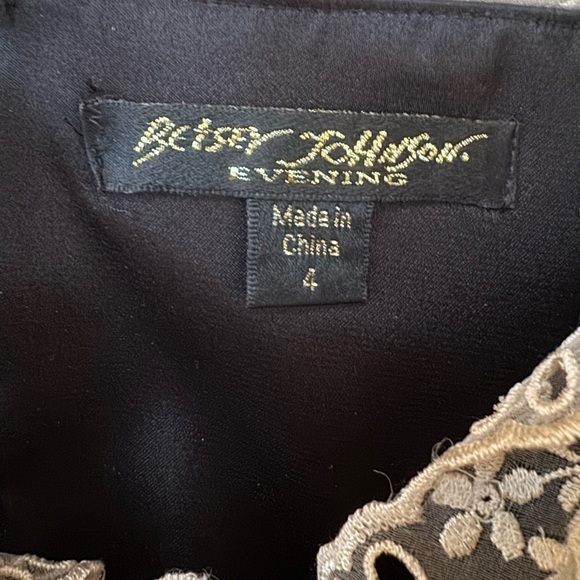 VTG Betsey Johnson Evening Miss Priss Collection Black Velvet Lace Dress Size: 4 - Picture 4 of 5